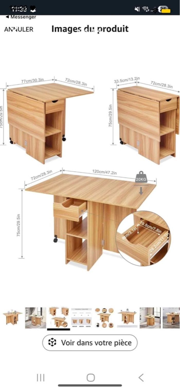Table pliable
