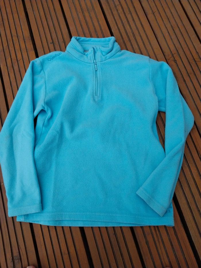 Pull polaire turquoise decathlon 10 ans