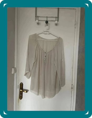 Blouse beige transparente
