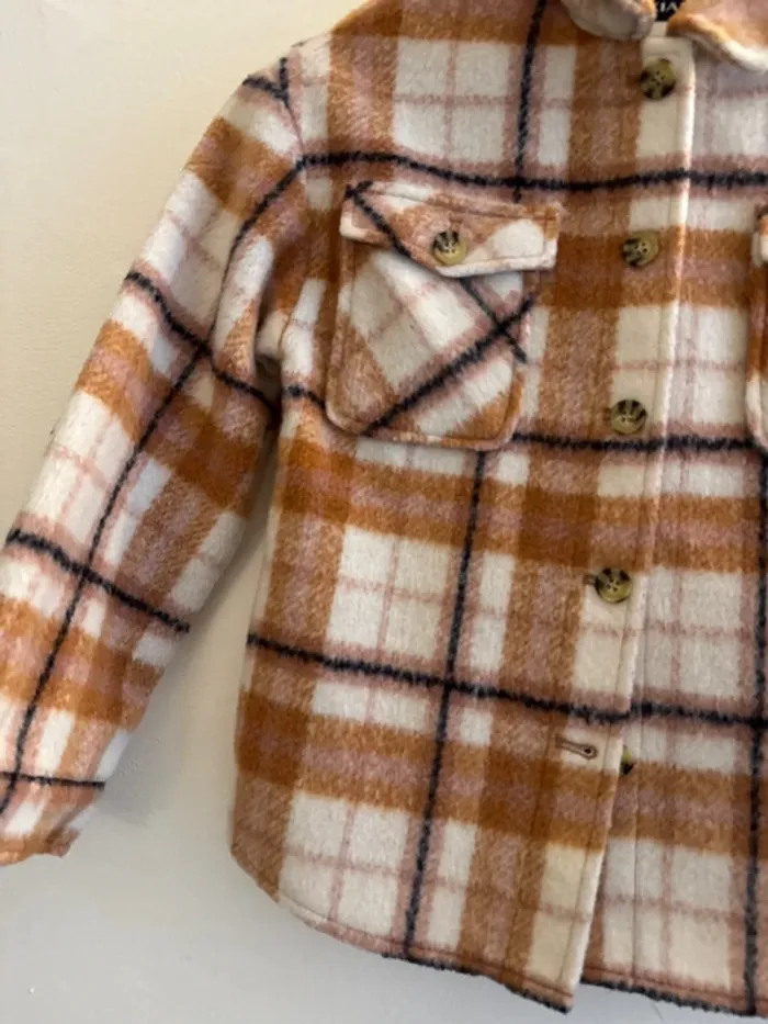 Très belle chemise épaisse rose marron 10 ans - photo numéro 2