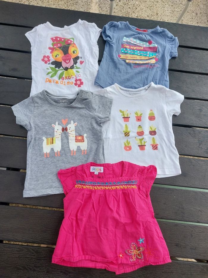 Lot 5 Tee-shirts 12mois