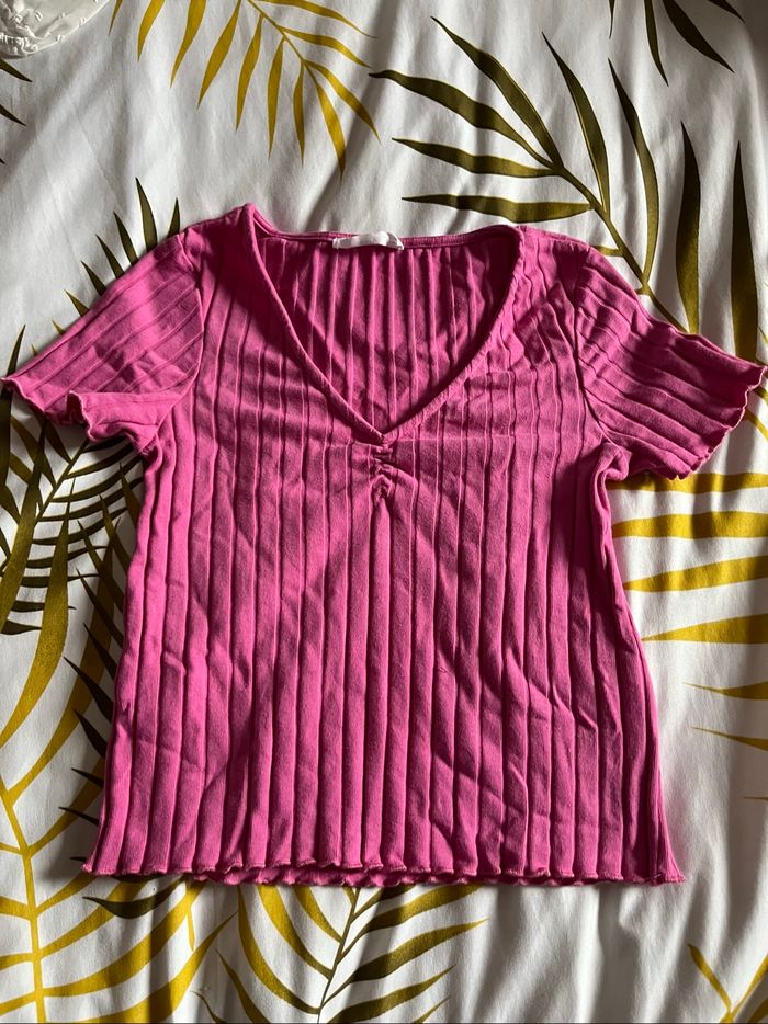 Haut rose manches courtes Mango - photo numéro 2