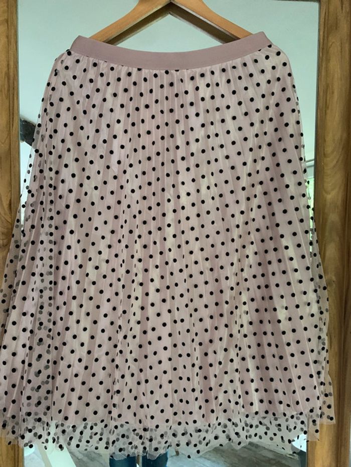 Jupe longue tulle rose à pois taille L/XL - photo numéro 6