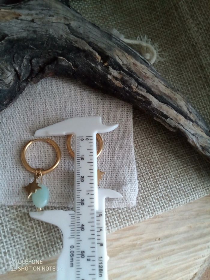 Boucles d'oreilles bohèmes amazonite étoile du Nord - photo numéro 2