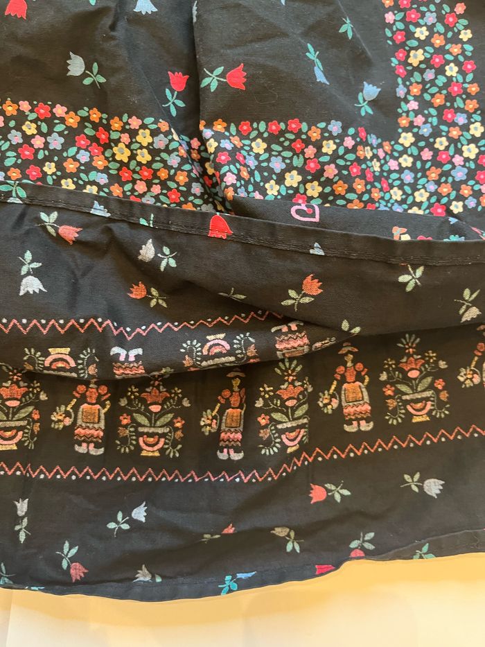 Jupe vintage noire  à motifs fleuris taille Xs/34 - photo numéro 7