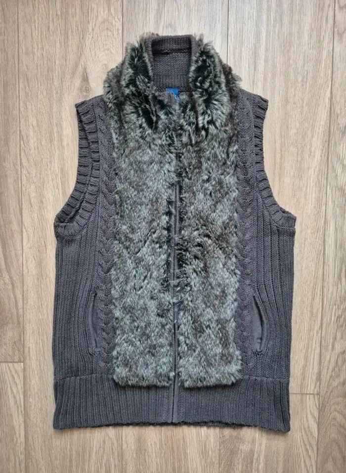 Gilet sans manche fourrure cecil