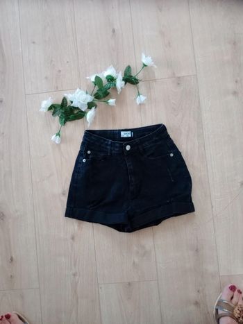 Short fille 32 jean noir c86
