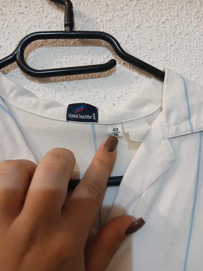 Chemise légère a rayures bleu/blanc " Daniel hechter " taille L - photo numéro 3