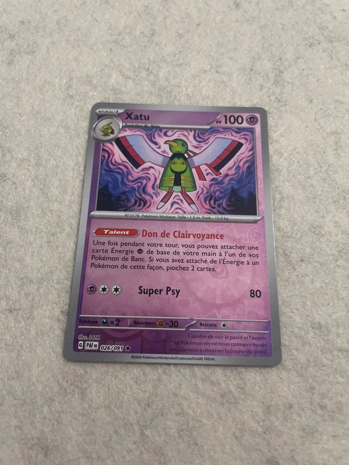 Carte Pokémon Xatu 026/091 Reverse Destinées De Paldéa 4.5 FR