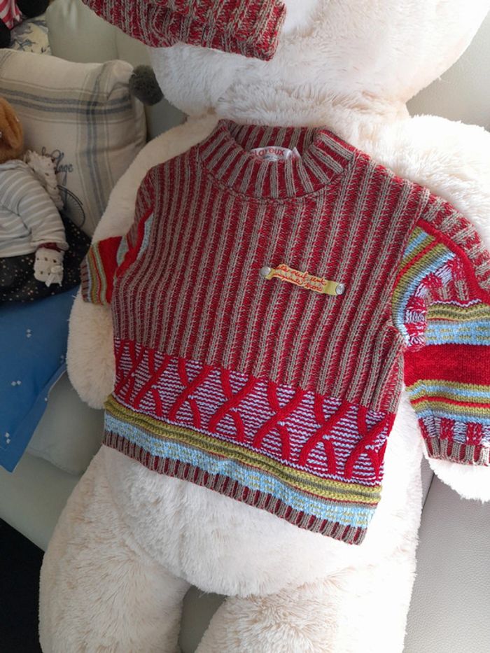 Superbe pull clayeux et son bonnet - photo numéro 2