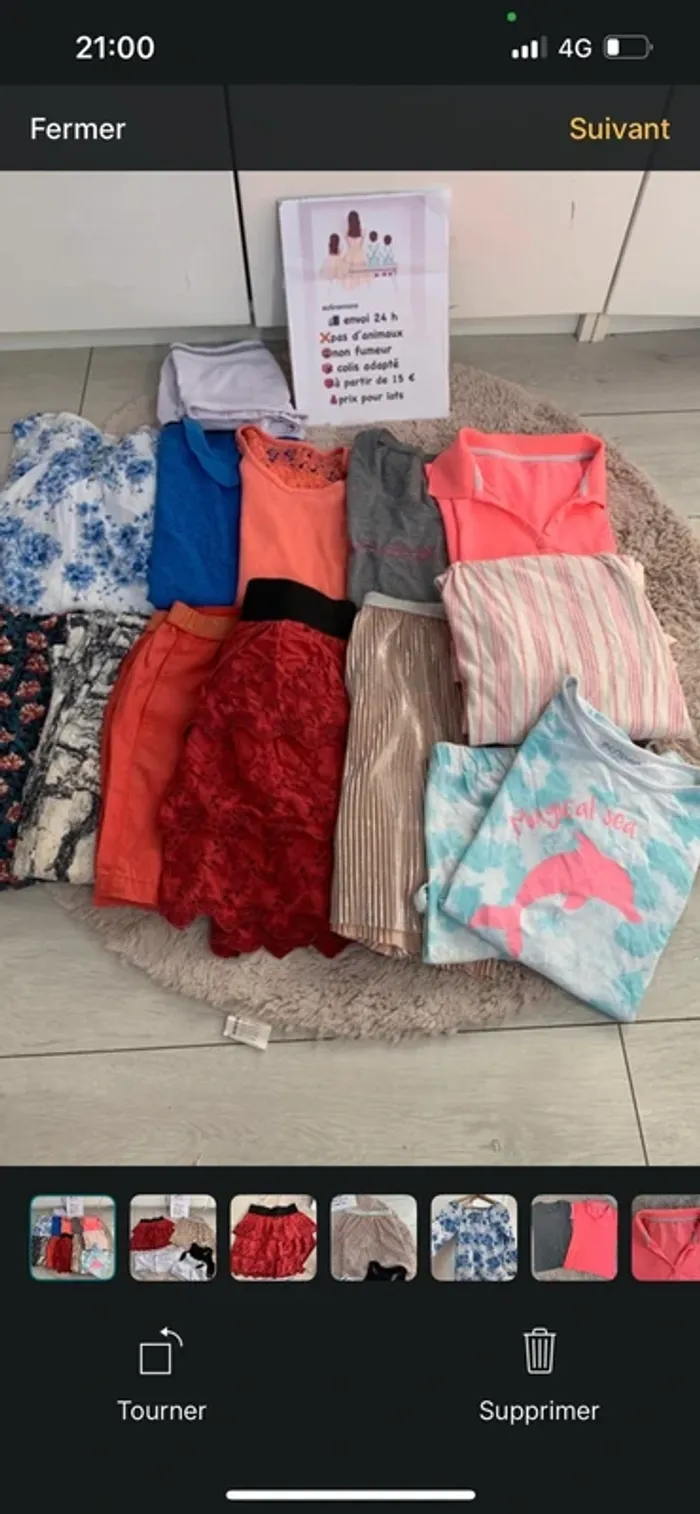 Grand lot de 20 vêtements fille 12 ans