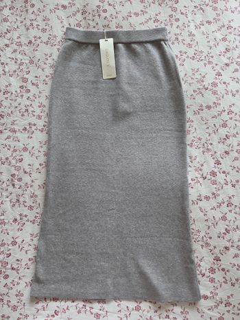 Jupe longue moulante grise 