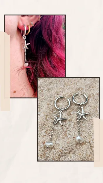 Boucles d’oreilles Nérée - acier inoxydable argenté