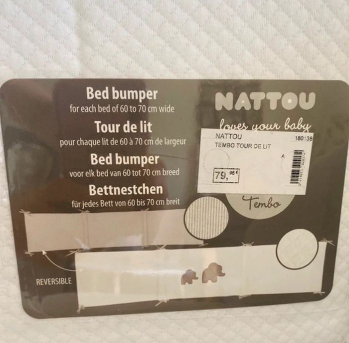 Tour de lit éléphant « Tembo » de #Nattou - photo numéro 4