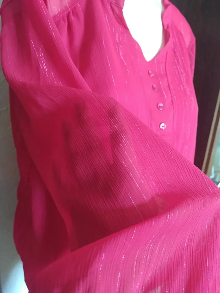 Top blouse rose pink fushia scottage - photo numéro 3