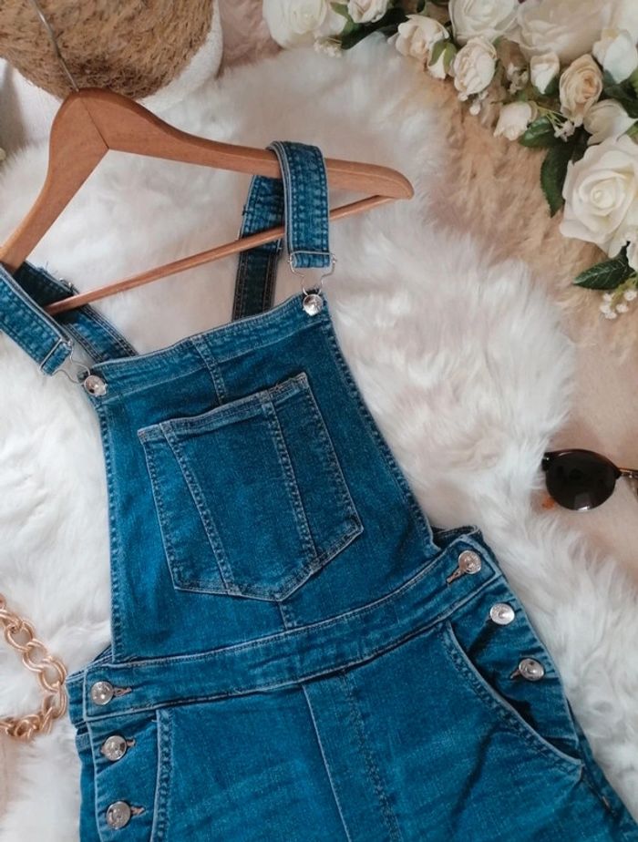 Jolie salopette en jeans H&M taille XS - photo numéro 2
