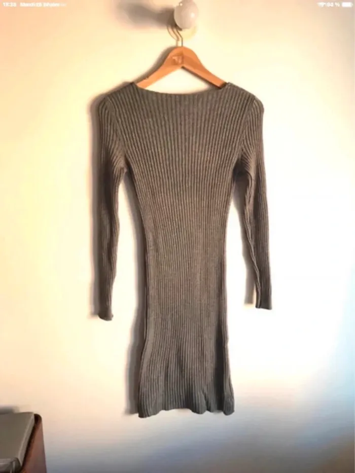 Robe pull grise en maille très douce neuve jamais portée - photo numéro 8