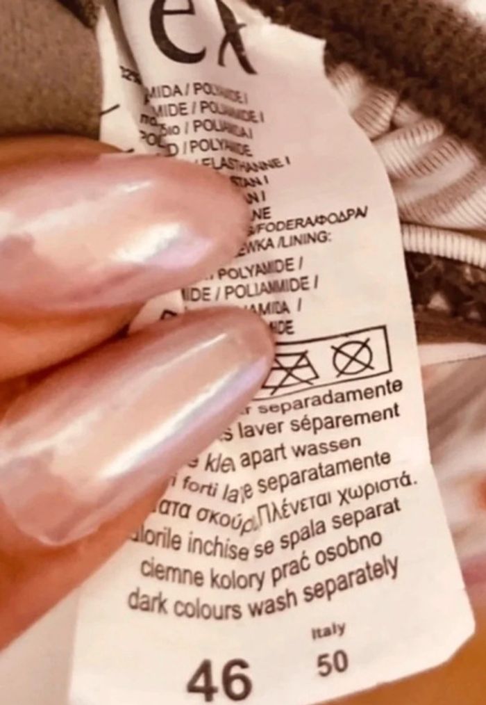 Maillot de bain 2 pièces – Neuf – Taille 46 – Blanc rayé marron - photo numéro 5