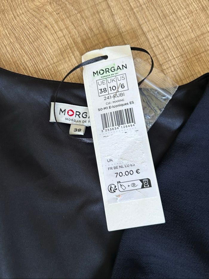 Robe portefeuille bleue marine neuve Morgan taille 38 (valeur 70€) - photo numéro 9
