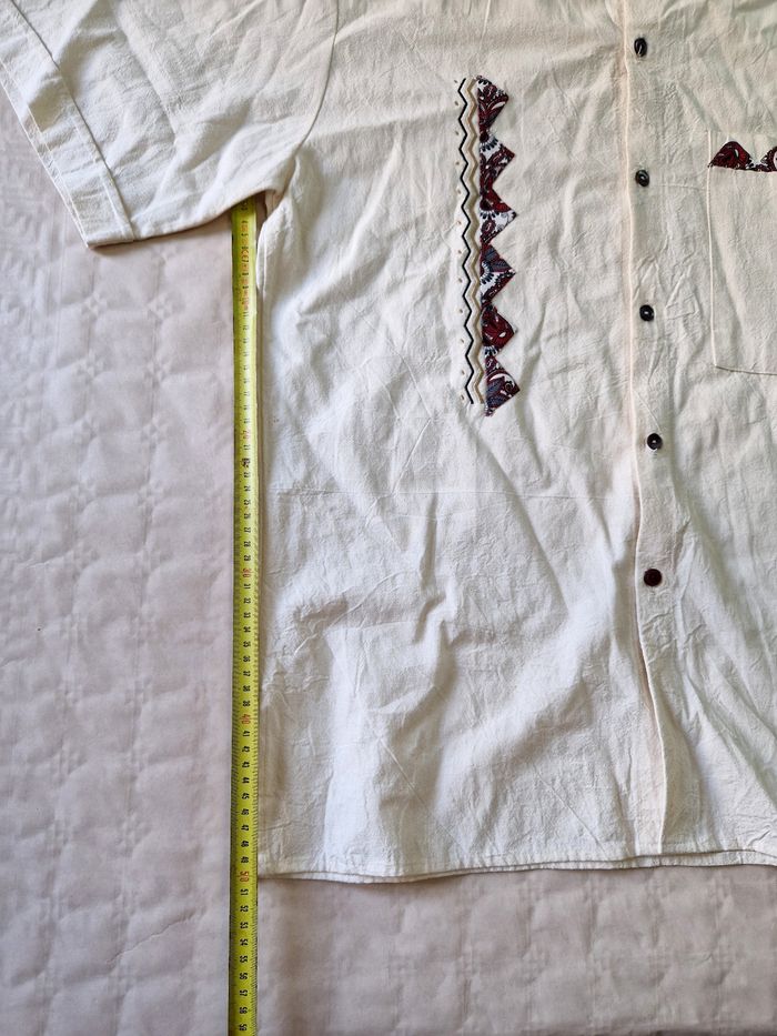 Chemise manches courtes  / chemisette  , homme  , vintage  , de la marque Metza , Mexico  , vêtement artisanal bio - photo numéro 4