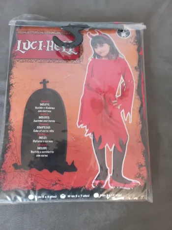 Robe déguisement halloween fille diable 5/7 ans