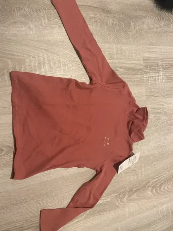 T shirt manche longue vieux rose 4 ans vertbaudet neuf