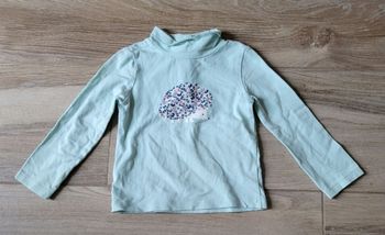 T-shirt manches longues à col roulé taille 24 mois