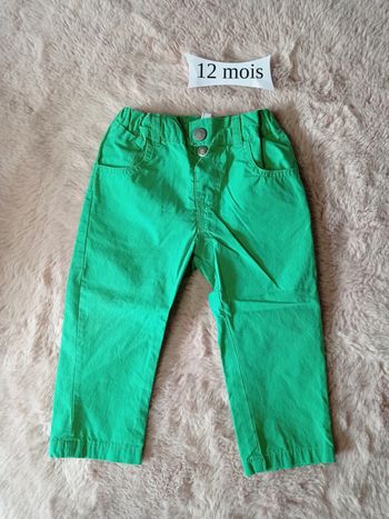 Pantalon toile vert 12 mois