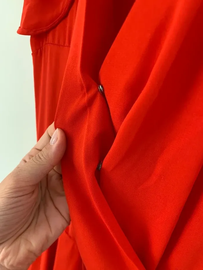 Robe asymétrique rouge orange Les Petites taille S - photo numéro 4