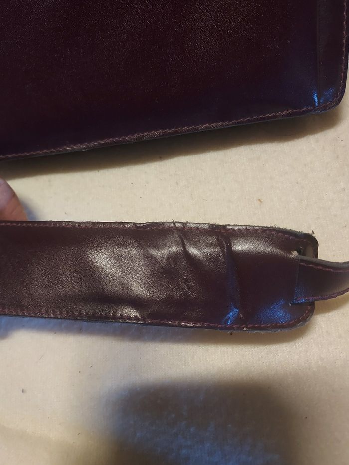 Sacoche homme cuir marron bordeau - photo numéro 2