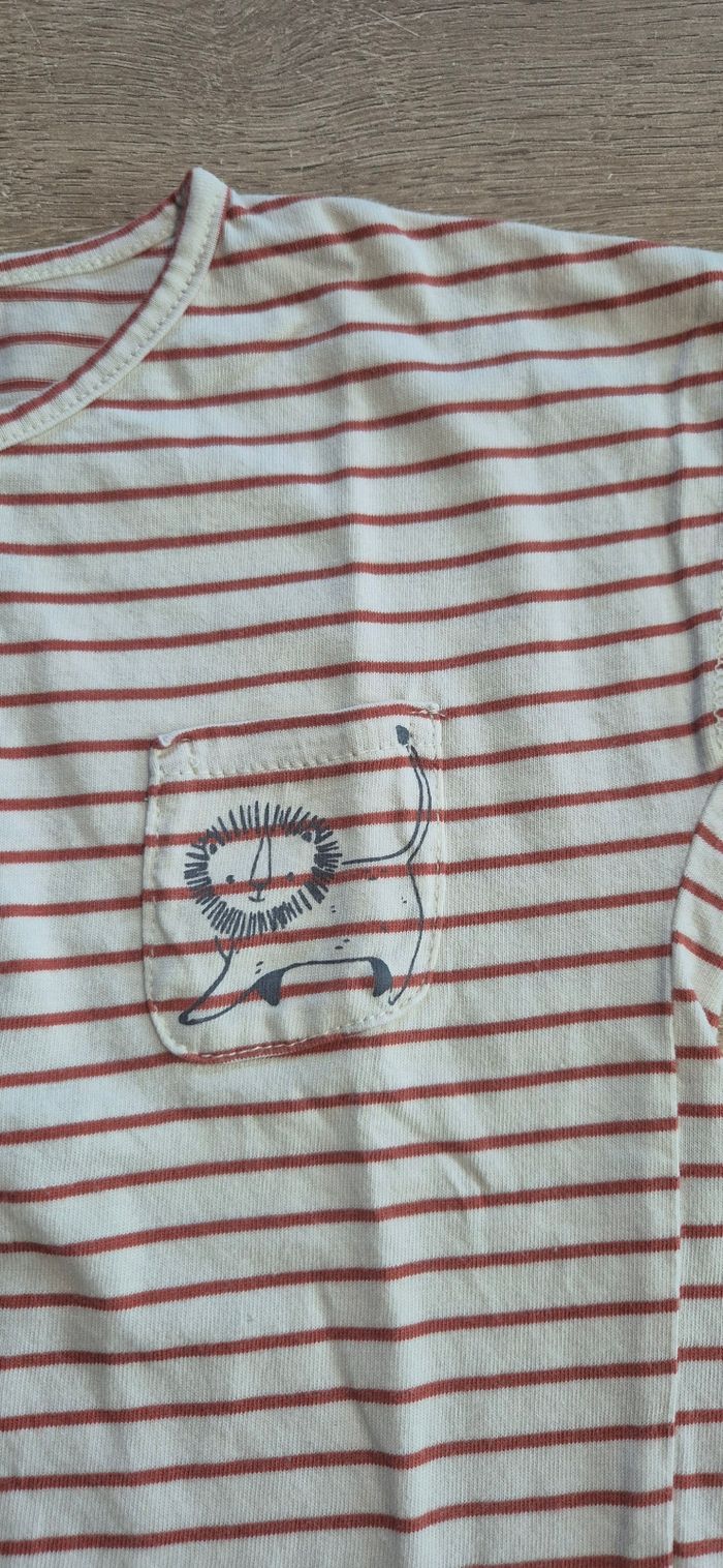 T-shirt MC rayé 24 mois 🦁 - photo numéro 2