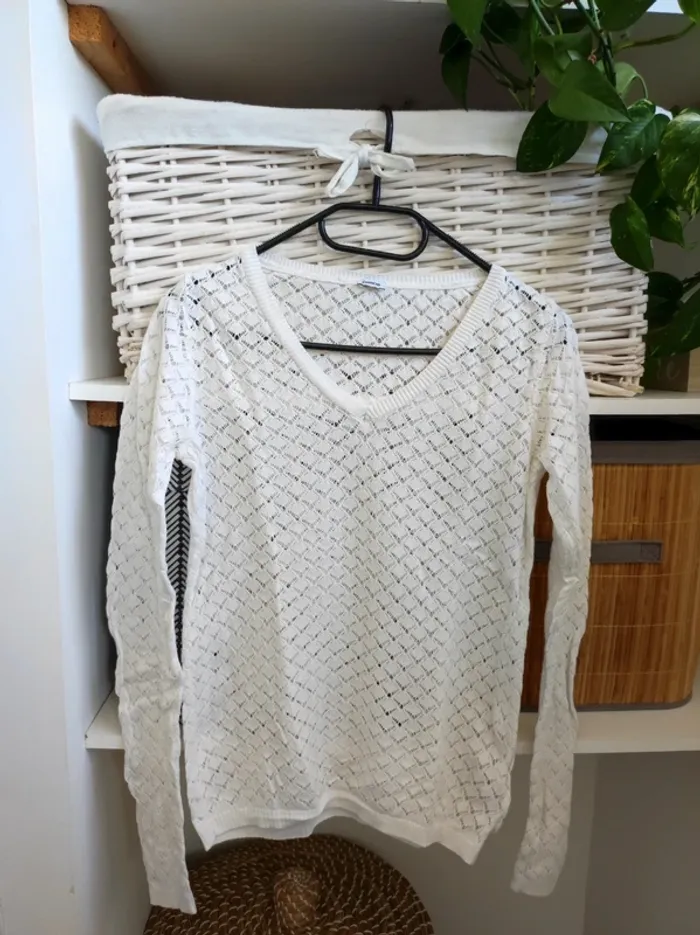 Pull d'été blanc Pimkie XS