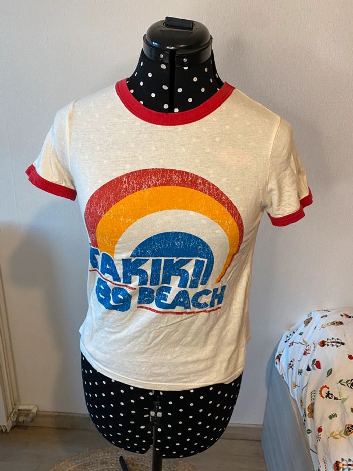 T-shirt arc en ciel style vintage taille S Zara Trafaluc