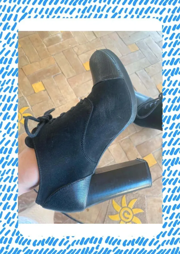 Bottines à talons noir MyB chaussea 39 40 - photo numéro 2