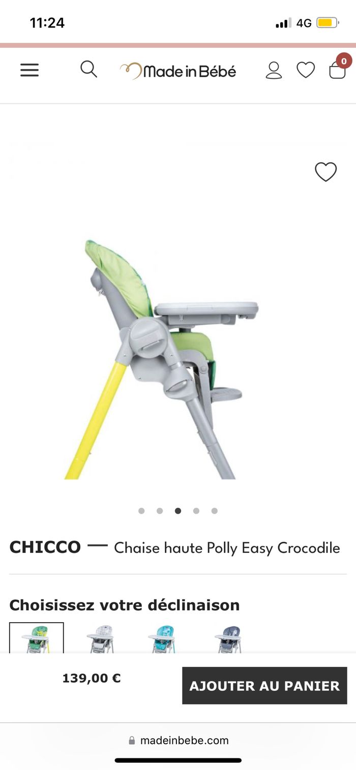Chaise haute chicco - photo numéro 3