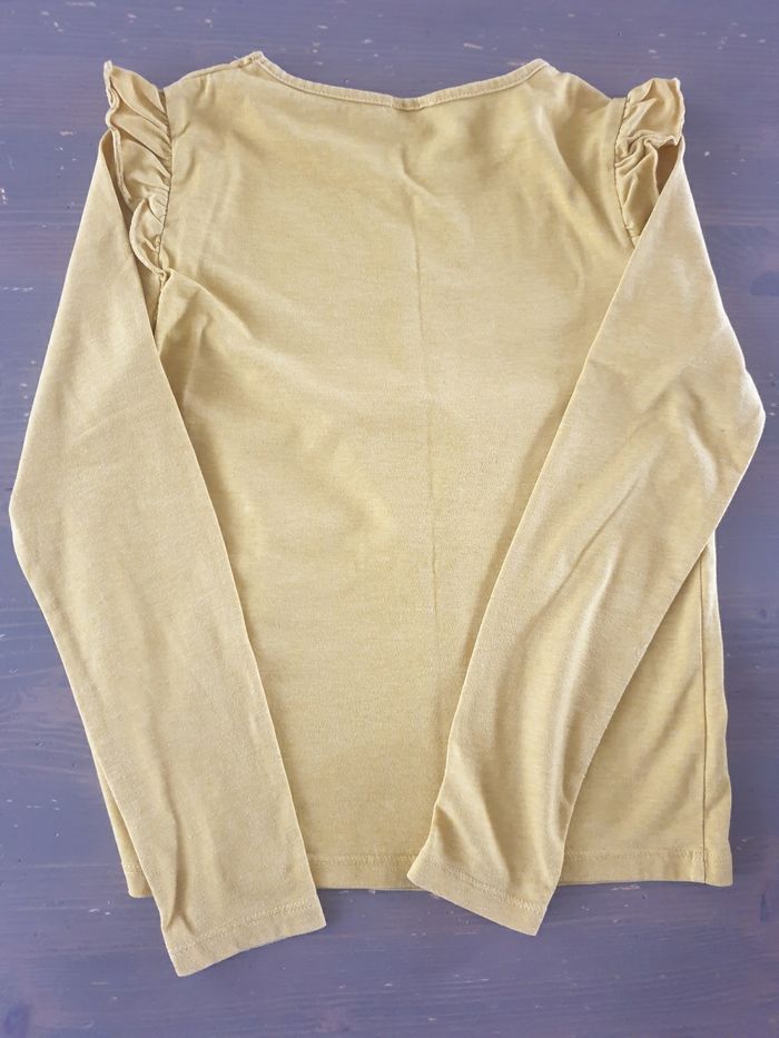 tshirt manches longues jaune moutarde danseuse 10 ans Kiabi - photo numéro 4