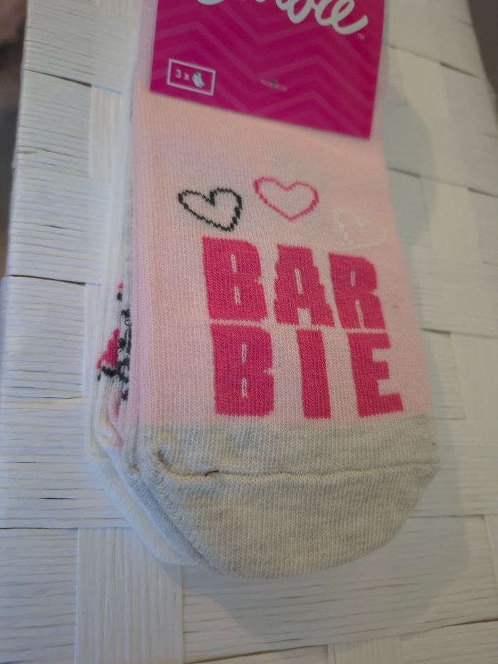 💕 joli Lot 3 paires de Socquettes Barbie fille Tendance Barbiecore - T. 35-38 - Neuves💕 - photo numéro 7