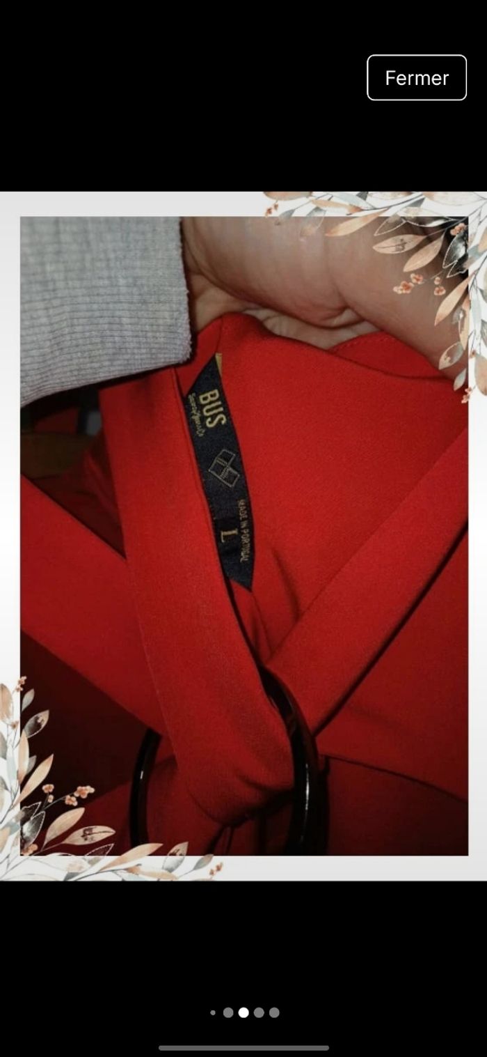 Combinaison à bretelles dos nu rouge 40 neuve - photo numéro 9