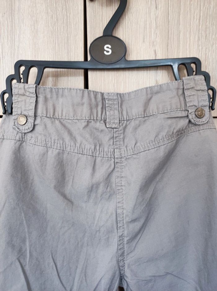 Pantalon toile cargo gris brodé 5 ans - photo numéro 7