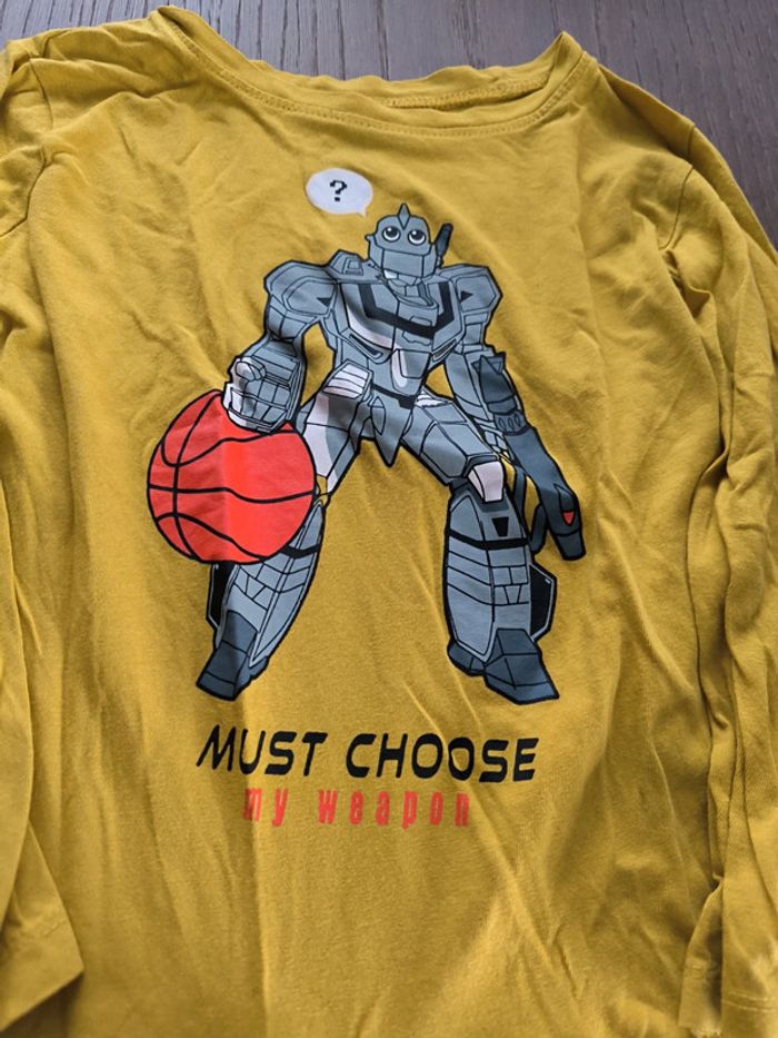 T-shirt manches longues robot basket - photo numéro 2