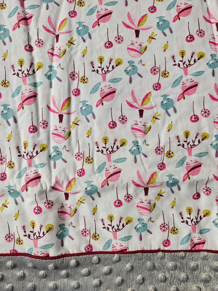 Couverture fée de la forêt gris et bordeau - photo numéro 3