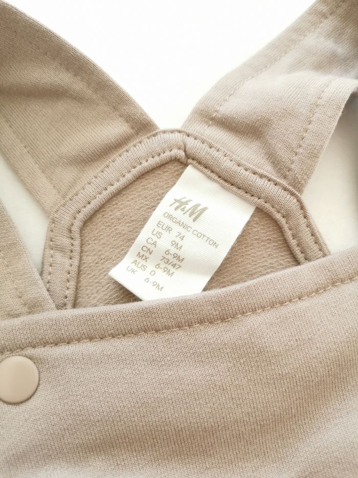 Salopette courte beige en molleton H&M 6/9 Mois - photo numéro 5