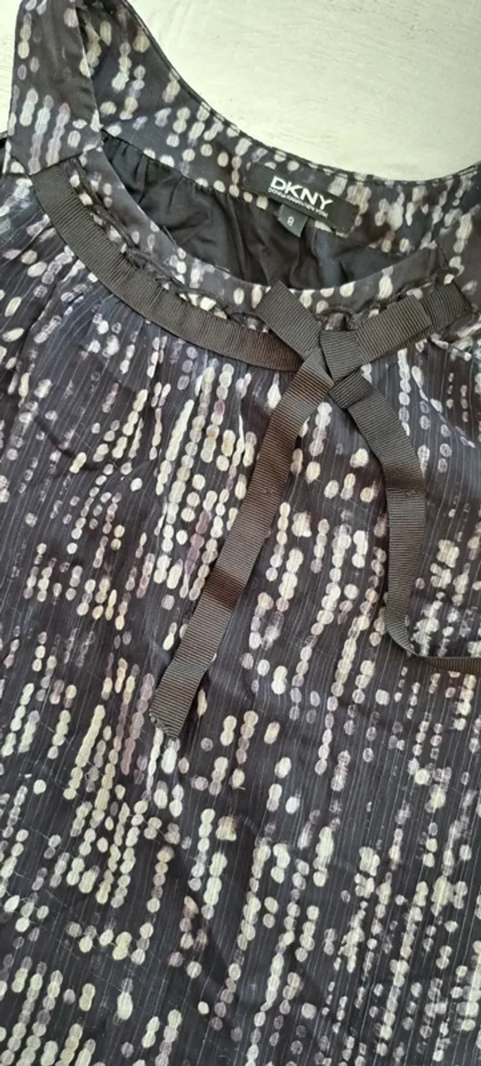 Robe DKNY - 8 ans - pois argenté - fête soirée été- voile doublure - photo numéro 4