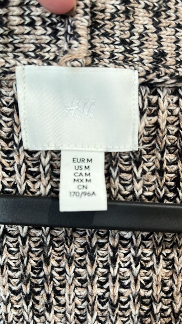 🧥 Gilet chiné Noir blanc et Beige - photo numéro 3
