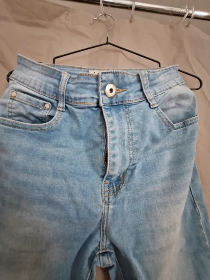 Pantacourt jean bleu femme 38 - photo numéro 2