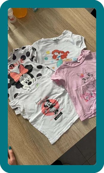 Lot de 4 tshirts manches courtes Disney