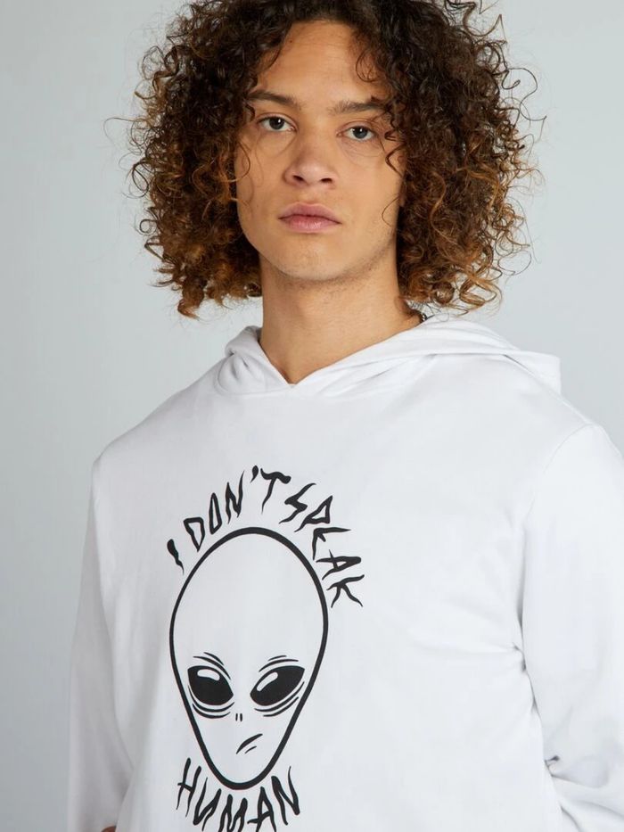 Sweat - Blanc Extraterrestre Gris Ovni Homme Taille XS - photo numéro 5
