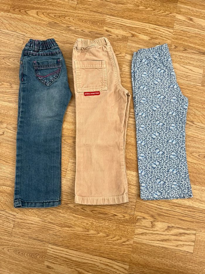Pantalons fille en lot taille 98. - photo numéro 3