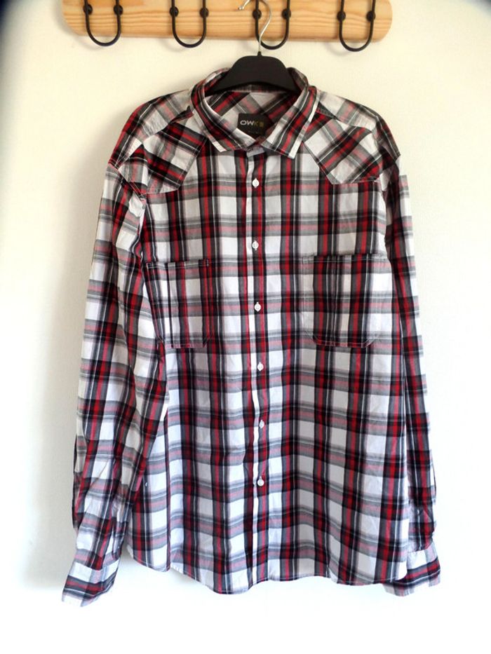 Chemise à carreaux manches longues OWK taille XXL