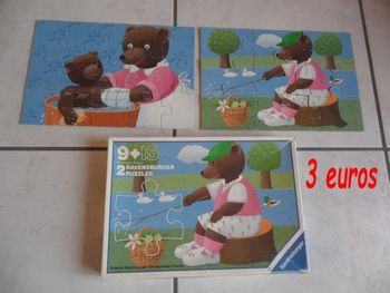 2 puzzles petit ours brun